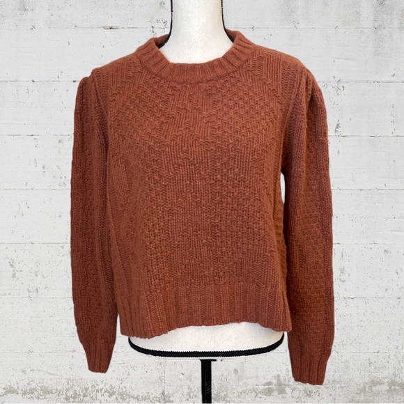 Madewell Ridgecrest Cable Pullover Sweater Wool Blend Size Large - Picture 8 of 13